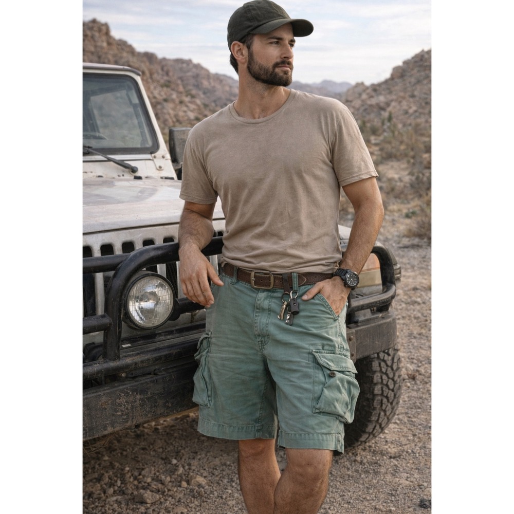 Vintage Ralph Lauren Classic Polo Chino Cargo Shorts Teal Green Mens
38.      Dd